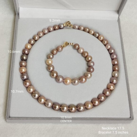 Genuine Multicolor Edison Pearl Jewelry Set – Necklace & Earrings - Picture 4 of 6